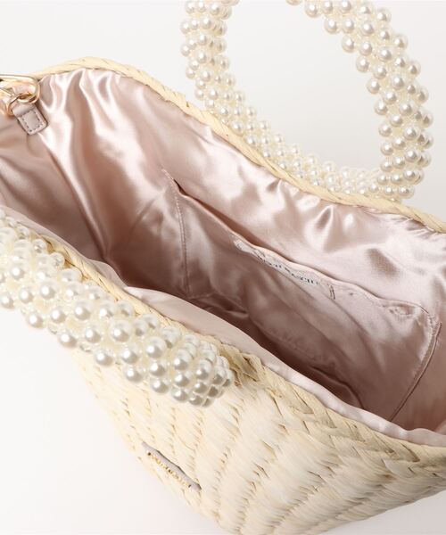 MISCH MASCH(ミッシュマッシュ)の「Pearl Handleミドルかごバッグ(かごバッグ・レディース・ブラック/ピンク・FREE)」の8枚目の写真