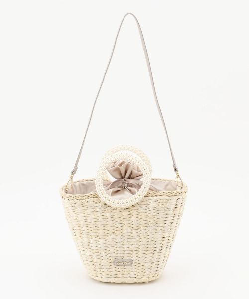 MISCH MASCH(ミッシュマッシュ)の「Pearl Handleミドルかごバッグ(かごバッグ・レディース・ブラック/ピンク・FREE)」の15枚目の写真