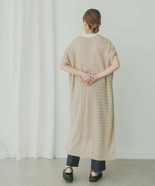 KBF+（ケービーエフプラス）の「KBF+　柄編みニットポンチョ（ニット/セーター・レディース・ベージュ/ライトブラウン・ONE）」の8枚目の写真