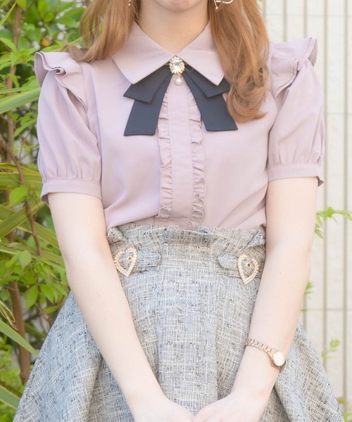 ROJITA（ロジータ）の「ブローチ付き飾りリボンブラウス（シャツ/ブラウス・レディース・ベージュ/ピンク/ホワイト・FREE）」の15枚目の写真