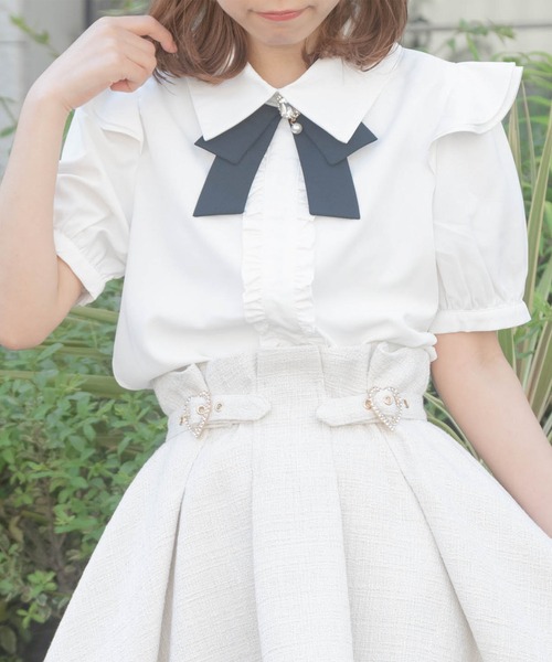 ROJITA（ロジータ）の「ブローチ付き飾りリボンブラウス（シャツ/ブラウス・レディース・ベージュ/ピンク/ホワイト・FREE）」の19枚目の写真