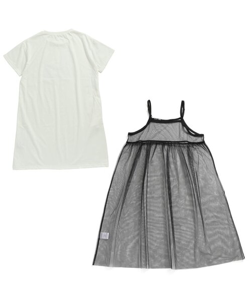 algy（アルジー）の「チュールキャミワンピ＆Tワンピセット（ワンピース・キッズ・ブラック/ピンク/オフホワイト・SMALL/MEDIUM/X-SMALL/XX-SMALL/XXX-SMALL）」の20枚目の写真