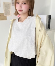 moment+ | 【2021S/S New Arrival】綿100％ショルダータックノースリーブTee(タンクトップ)