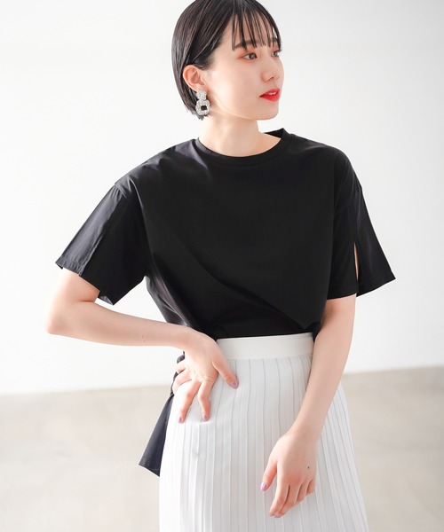 PAGEBOY(ページボーイ)の「スリットデザインBIGTシャツ(Tシャツ/カットソー・レディース・ブラック/オフホワイト/ゼブラ・FREE)」の11枚目の写真