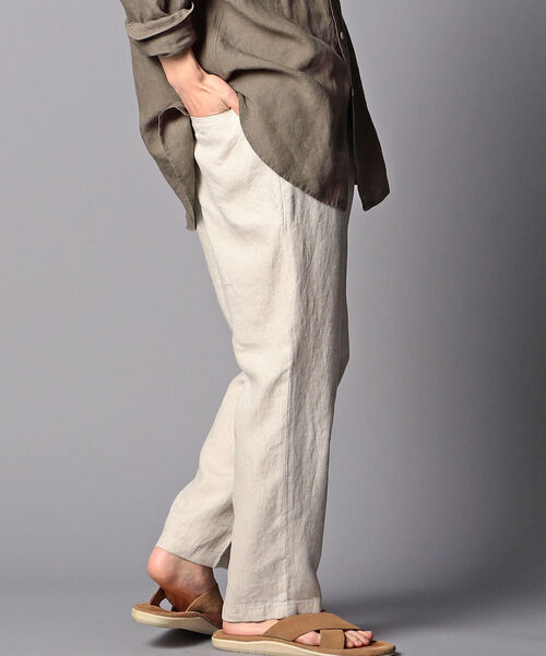 NOLLEY'S goodman（ノーリーズグッドマン）の「リネン イージーパンツ（その他パンツ・メンズ・ダークブラウン/ライトグレー/レンガ/オフホワイト/ネイビー/マスタード・LARGE/MEDIUM/SMALL/X-LARGE）」の2枚目の写真