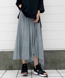 Q | グレンチェックプリーツスカート(スカート)