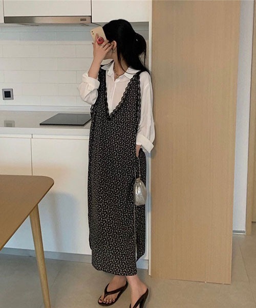 SVEC(シュベック)の「ノースリーブ ロング 花柄 レース ワンピース(ワンピース・レディース・ブラック・FREE)」の15枚目の写真