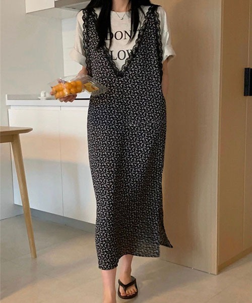 SVEC(シュベック)の「ノースリーブ ロング 花柄 レース ワンピース(ワンピース・レディース・ブラック・FREE)」の13枚目の写真