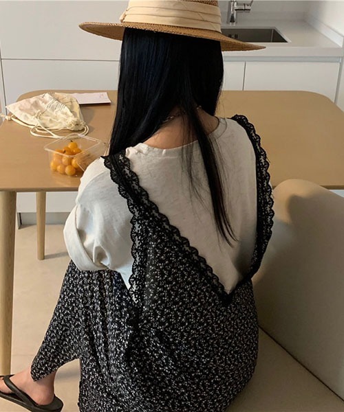 SVEC(シュベック)の「ノースリーブ ロング 花柄 レース ワンピース(ワンピース・レディース・ブラック・FREE)」の14枚目の写真