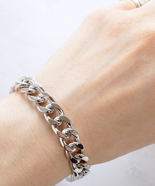 SIGNAL（シグナル）の「【SIGNAL/ シグナル】 Flat Link Chain / キヘイチェーンブレスレット（ブレスレット・メンズ・シルバー・20㎝）」の4枚目の写真