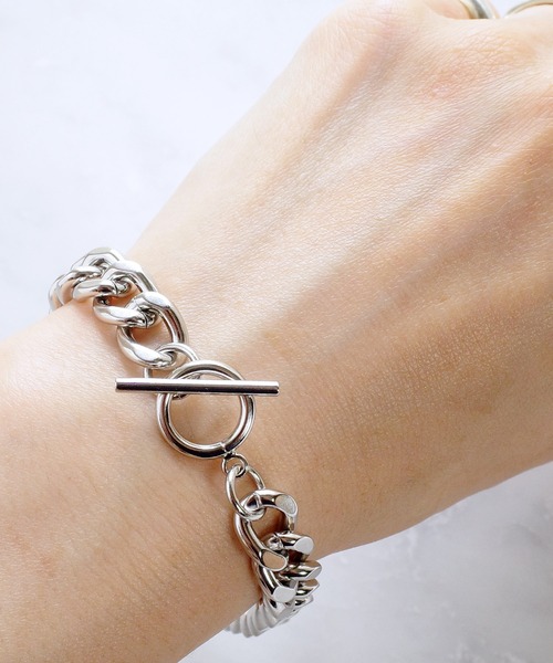 SIGNAL（シグナル）の「【SIGNAL/ シグナル】 Flat Link Chain / キヘイチェーンブレスレット（ブレスレット・メンズ・シルバー・20㎝）」の6枚目の写真