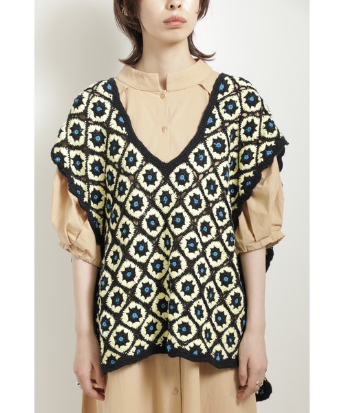 mag.by c(マグバイシー)の「(mag.by c)クロシェニットベスト(ベスト・レディース・イエロー/ブラック・ONE SIZE)」の5枚目の写真