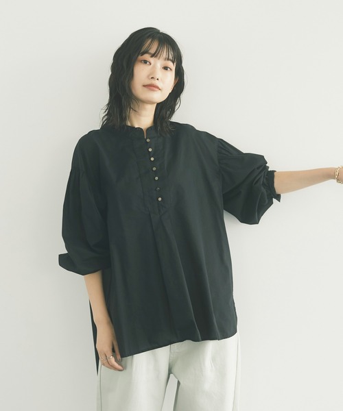 CRAFT STANDARD BOUTIQUE（クラフトスタンダードブティック）の「ピコカット刺繍カラーブラウス　＊◇（シャツ/ブラウス・レディース・ブラック/アイボリー/モカ/ライトパープル・FREE）」の12枚目の写真