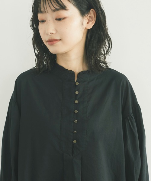 CRAFT STANDARD BOUTIQUE（クラフトスタンダードブティック）の「ピコカット刺繍カラーブラウス　＊◇（シャツ/ブラウス・レディース・ブラック/アイボリー/モカ/ライトパープル・FREE）」の16枚目の写真