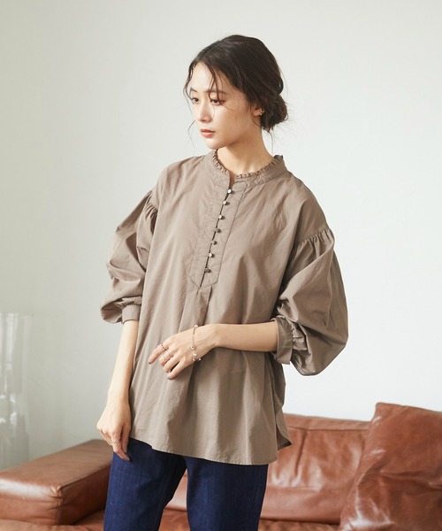 CRAFT STANDARD BOUTIQUE（クラフトスタンダードブティック）の「ピコカット刺繍カラーブラウス　＊◇（シャツ/ブラウス・レディース・ブラック/アイボリー/モカ/ライトパープル・FREE）」の21枚目の写真