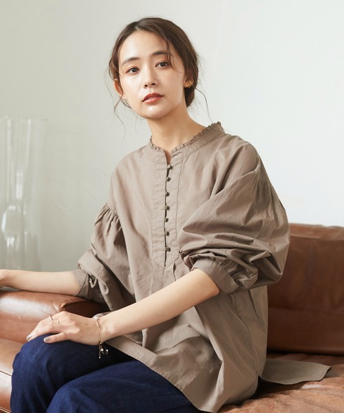 CRAFT STANDARD BOUTIQUE（クラフトスタンダードブティック）の「ピコカット刺繍カラーブラウス　＊◇（シャツ/ブラウス・レディース・ブラック/アイボリー/モカ/ライトパープル・FREE）」の22枚目の写真