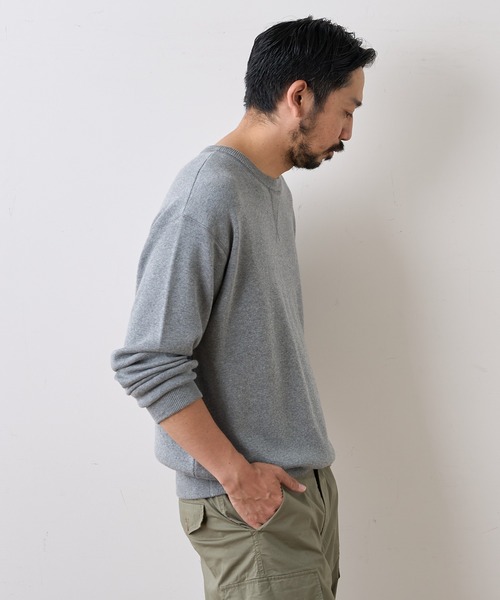 CIAOPANIC TYPY（チャオパニックティピー）の「【OSORO】スウェットライクニット プルオーバー（ニット/セーター・メンズ・ライトグレー/ブラック/グリーン/イエロー/オレンジ・S/M/L/XL）」の14枚目の写真