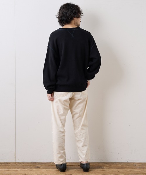 CIAOPANIC TYPY（チャオパニックティピー）の「【OSORO】スウェットライクニット プルオーバー（ニット/セーター・メンズ・ライトグレー/ブラック/グリーン/イエロー/オレンジ・S/M/L/XL）」の16枚目の写真