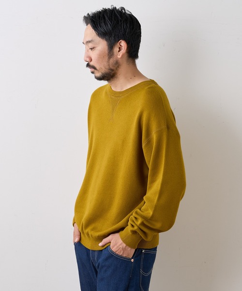 CIAOPANIC TYPY（チャオパニックティピー）の「【OSORO】スウェットライクニット プルオーバー（ニット/セーター・メンズ・ライトグレー/ブラック/グリーン/イエロー/オレンジ・S/M/L/XL）」の22枚目の写真