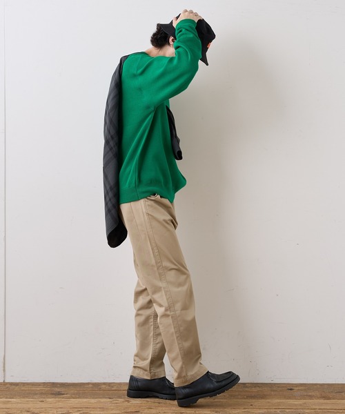 CIAOPANIC TYPY（チャオパニックティピー）の「【OSORO】スウェットライクニット プルオーバー（ニット/セーター・メンズ・ライトグレー/ブラック/グリーン/イエロー/オレンジ・S/M/L/XL）」の8枚目の写真