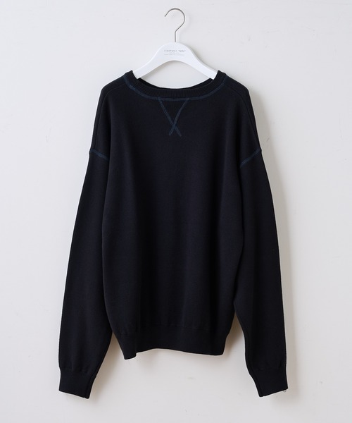 CIAOPANIC TYPY（チャオパニックティピー）の「【OSORO】スウェットライクニット プルオーバー（ニット/セーター・メンズ・ライトグレー/ブラック/グリーン/イエロー/オレンジ・S/M/L/XL）」の10枚目の写真