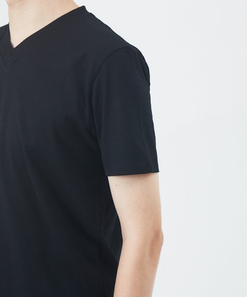 5351 POUR LES HOMMES(ゴーサンゴーイチプールオム)の「【定番】無地 Vネック 半袖 Tシャツ(Tシャツ/カットソー・メンズ・ブラック/ホワイト・46/44/50/48)」の7枚目の写真