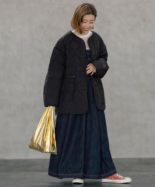 coen（コーエン）の「■プレミアムデニムコレクション■デニムサロペットスカート（ジャンパースカート・レディース・ブラック/ネイビー・MEDIUM/LARGE）」の8枚目の写真