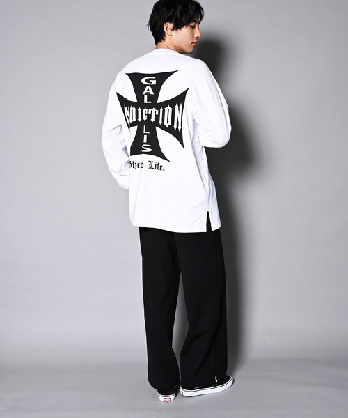 GALLIS ADDICTION（ガリスアディクション）の「GA IRON-CROSS L/S TEE/アイアンクロス ロンT（Tシャツ/カットソー・メンズ・ホワイト/ブラック・M/L）」の7枚目の写真
