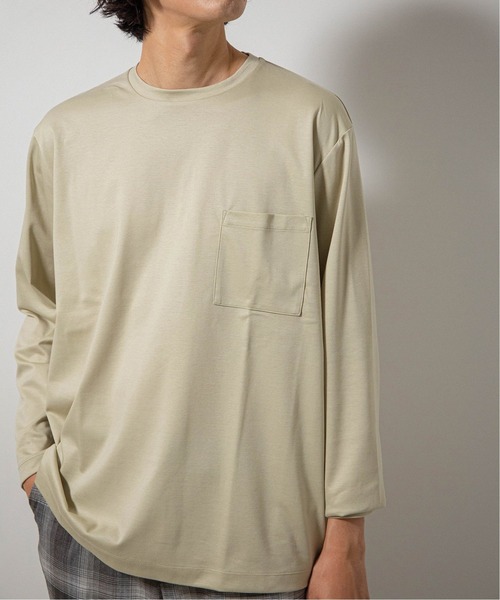 EDIFICE(エディフィス)の「ポンチ ワイド ポケット ロングスリーブ Tシャツ(Tシャツ/カットソー・メンズ・ライトパープル/ベージュ/カーキ/コバルトブルー・MEDIUM/LARGE/SMALL)」の2枚目の写真