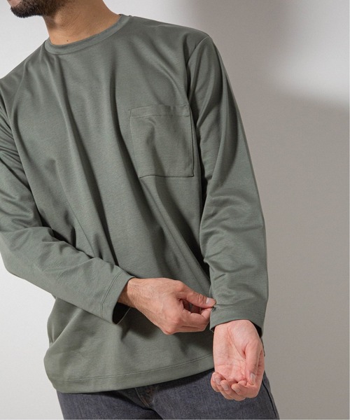 EDIFICE(エディフィス)の「ポンチ ワイド ポケット ロングスリーブ Tシャツ(Tシャツ/カットソー・メンズ・ライトパープル/ベージュ/カーキ/コバルトブルー・MEDIUM/LARGE/SMALL)」の3枚目の写真