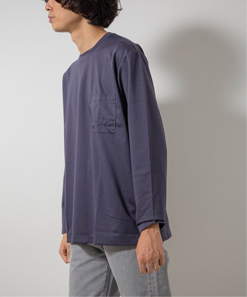 EDIFICE(エディフィス)の「ポンチ ワイド ポケット ロングスリーブ Tシャツ(Tシャツ/カットソー・メンズ・ライトパープル/ベージュ/カーキ/コバルトブルー・MEDIUM/LARGE/SMALL)」の10枚目の写真