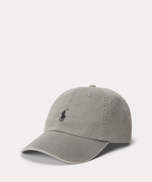 Polo Ralph Lauren ラルフローレン　グレーキャップ コットン チノ ベースボール キャップ（キャップ）｜POLO RALPH LAUREN
