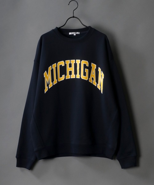 SITRY(シトリー)の「wide silhouette college print sweat shirt/ワイドシルエット カレッジロゴ スウェット シャツ/トレーナー(スウェット・メンズ・オフホワイト/杢グレー/チャコールグレー/バーガンディー/グリーン/ネイビー・M/L)」の6枚目の写真