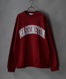 wide silhouette college print sweat shirt/ワイドシルエット カレッジロゴ スウェット シャツ/トレーナー