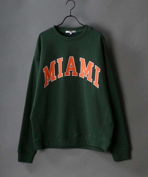 SITRY(シトリー)の「wide silhouette college print sweat shirt/ワイドシルエット カレッジロゴ スウェット シャツ/トレーナー(スウェット・メンズ・オフホワイト/杢グレー/チャコールグレー/バーガンディー/グリーン/ネイビー・M/L)」の5枚目の写真