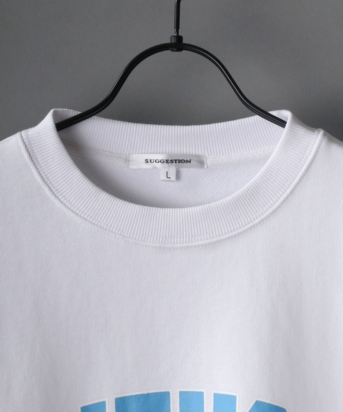 SITRY(シトリー)の「wide silhouette college print sweat shirt/ワイドシルエット カレッジロゴ スウェット シャツ/トレーナー(スウェット・メンズ・オフホワイト/杢グレー/チャコールグレー/バーガンディー/グリーン/ネイビー・M/L)」の7枚目の写真