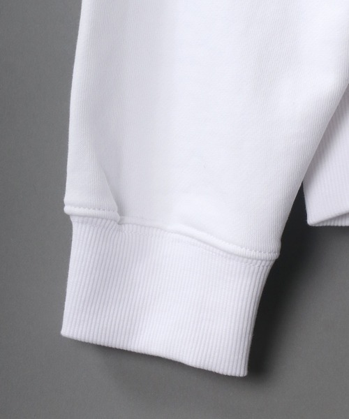 SITRY(シトリー)の「wide silhouette college print sweat shirt/ワイドシルエット カレッジロゴ スウェット シャツ/トレーナー(スウェット・メンズ・オフホワイト/杢グレー/チャコールグレー/バーガンディー/グリーン/ネイビー・M/L)」の9枚目の写真