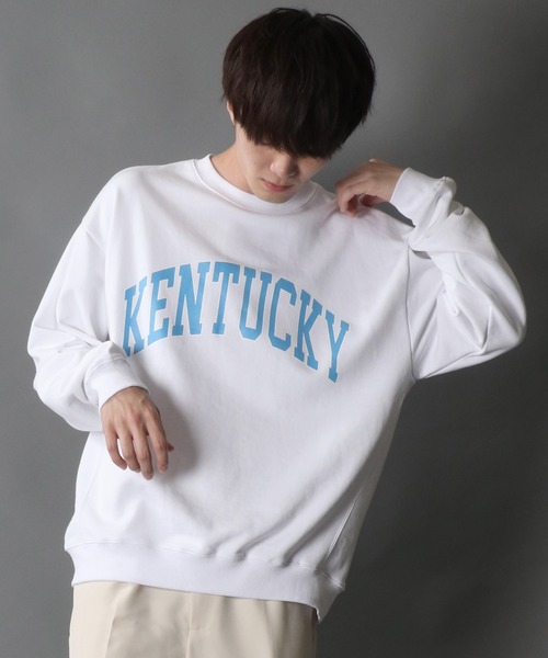 SITRY(シトリー)の「wide silhouette college print sweat shirt/ワイドシルエット カレッジロゴ スウェット シャツ/トレーナー(スウェット・メンズ・オフホワイト/杢グレー/チャコールグレー/バーガンディー/グリーン/ネイビー・M/L)」の22枚目の写真