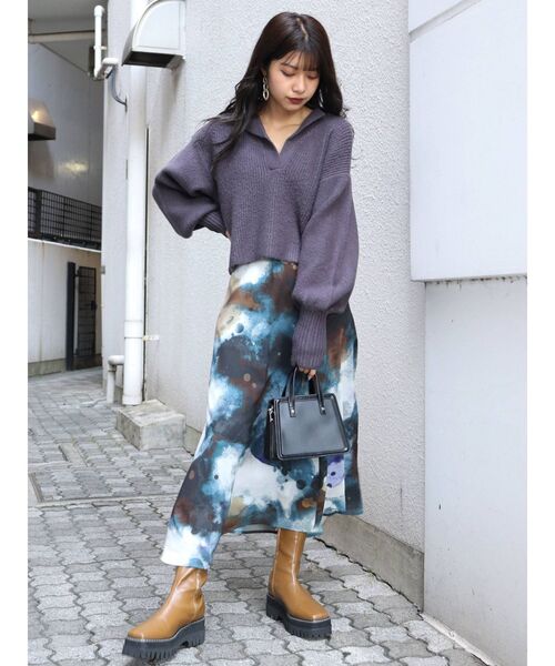 MURUA(ムルーア)の「バルキーニットポロ(ニット/セーター・レディース・アイボリー/グレー・FREE)」の13枚目の写真