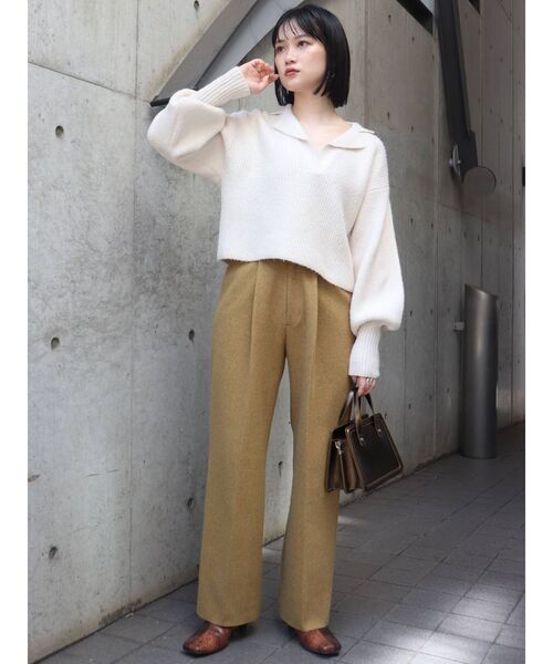 MURUA(ムルーア)の「バルキーニットポロ(ニット/セーター・レディース・アイボリー/グレー・FREE)」の12枚目の写真