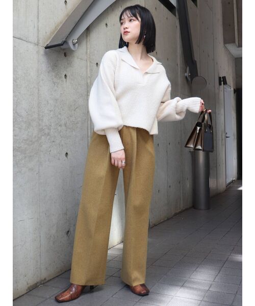 MURUA(ムルーア)の「バルキーニットポロ(ニット/セーター・レディース・アイボリー/グレー・FREE)」の20枚目の写真