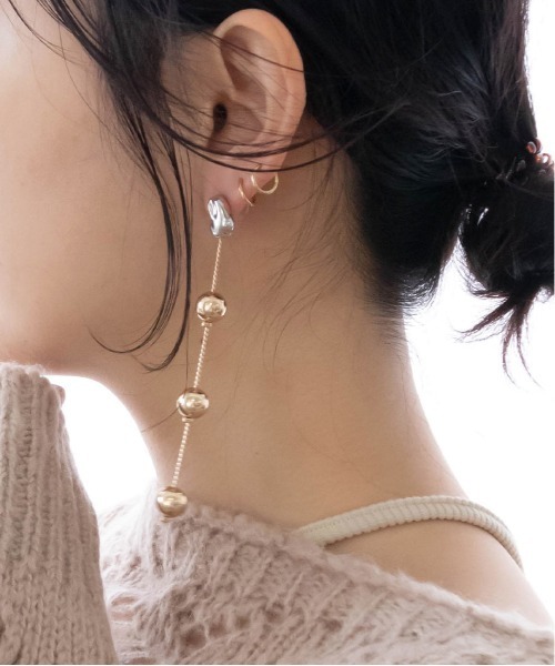 RANDA（ランダ）の「メタルビーンズピアス（ピアス（両耳用）・レディース・ゴールド/シルバー・FREE）」の6枚目の写真