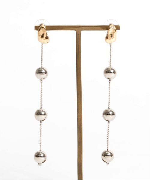 RANDA（ランダ）の「メタルビーンズピアス（ピアス（両耳用）・レディース・ゴールド/シルバー・FREE）」の5枚目の写真