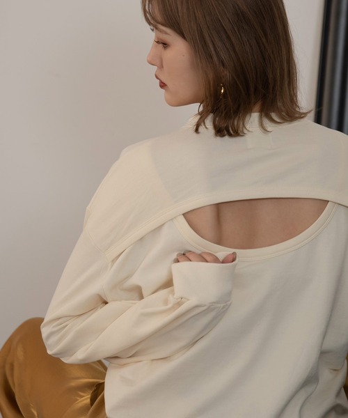 Amiur（エミレ）の「back round open sweat（スウェット・レディース・アイボリー/ブラウン/グリーン・FREE）」の20枚目の写真