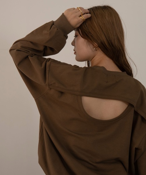 Amiur（エミレ）の「back round open sweat（スウェット・レディース・アイボリー/ブラウン/グリーン・FREE）」の22枚目の写真