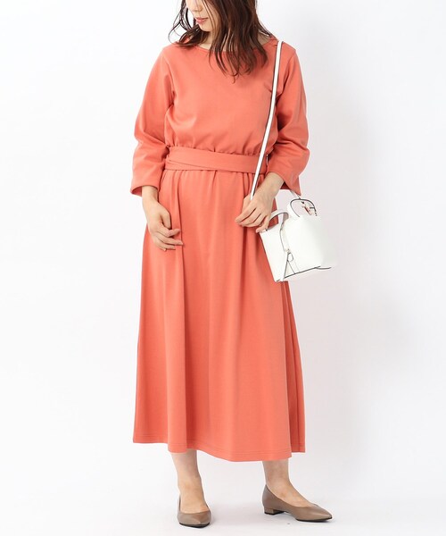 Untitled アンタイトル のファッション ワンピース ワンピース ウエストリボンワンピース セール L ナチュラルスムース 洗える Web限定