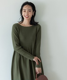 \新色登場/ボートネックニットワンピ―ス