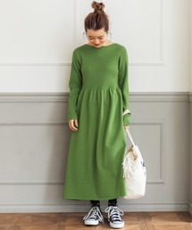 \新色登場/ボートネックニットワンピ―ス