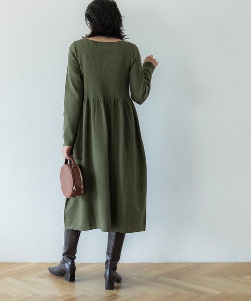 coca（coca）（コカ）の「＼新色登場／ボートネックニットワンピ―ス