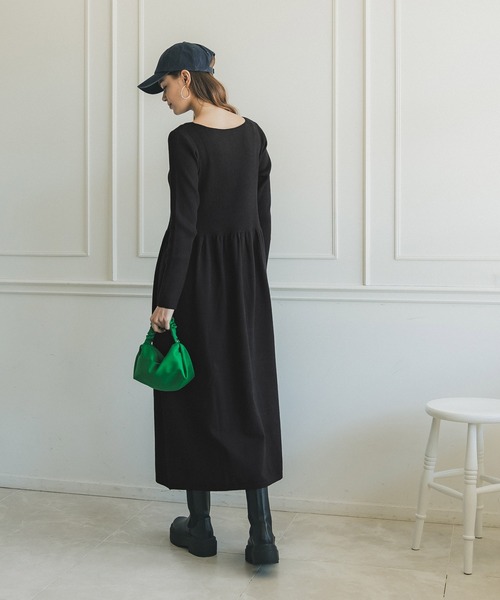 セール】＼新色登場／ボートネックニットワンピ―ス（ワンピース